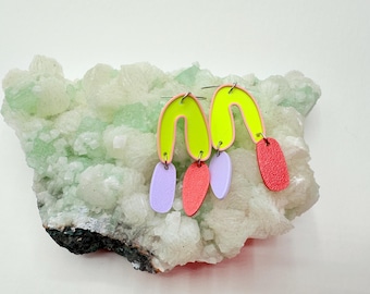 Geometric Dangle Earrings: 3D Printed Funky PLA Statement Jewelry