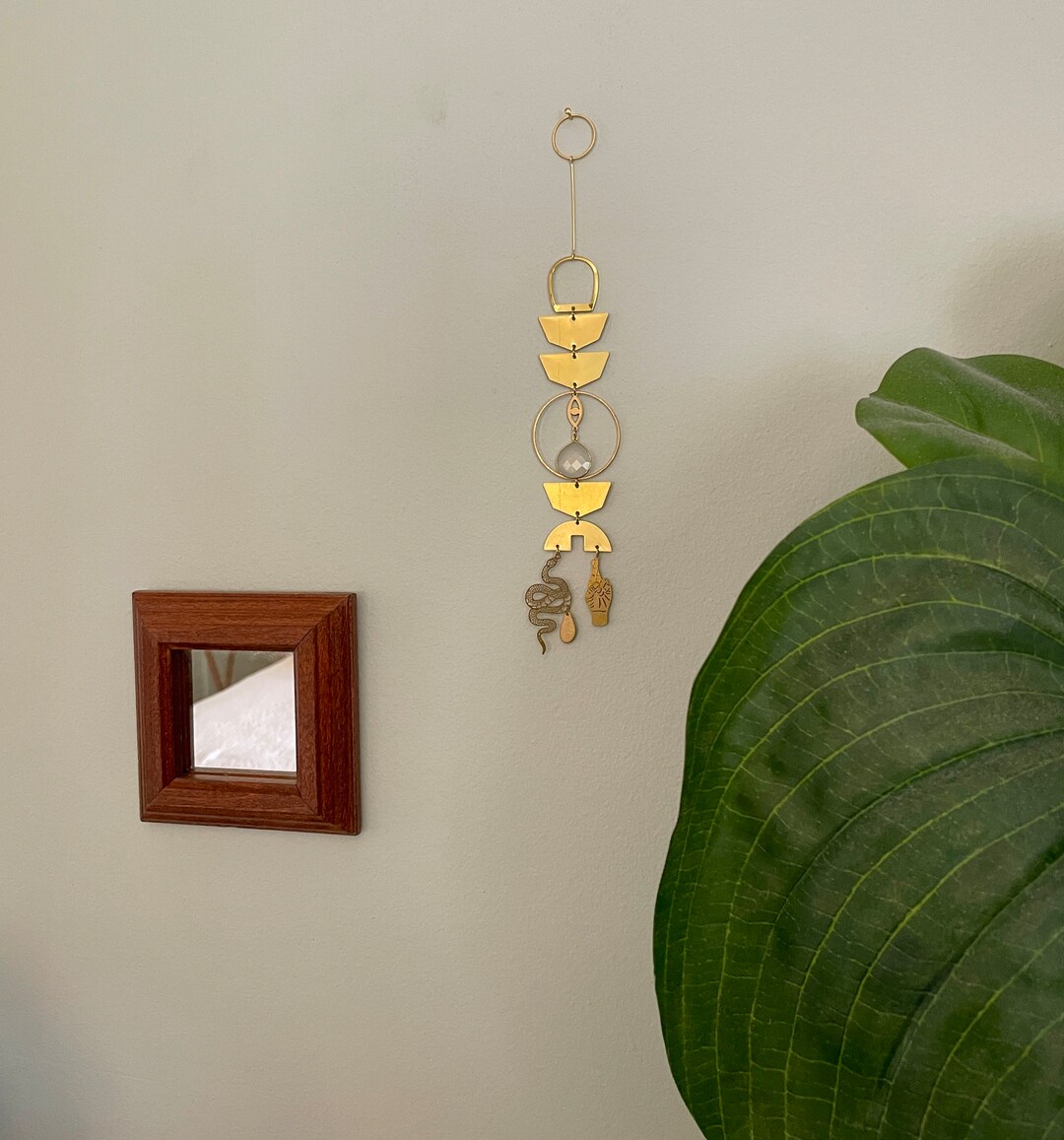 Snake Wall Art Vertical Metal Wall Hanging Narrow Gold Wall Etsy