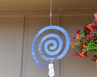 Spiral Crystal Suncatcher, Acrylic Modern Mobile, Decorative Light Catcher