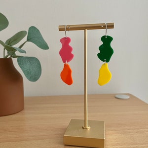 Acrylic Earrings for Women, Interesting Cute Earrings, Weird Colorful Statement Earrings