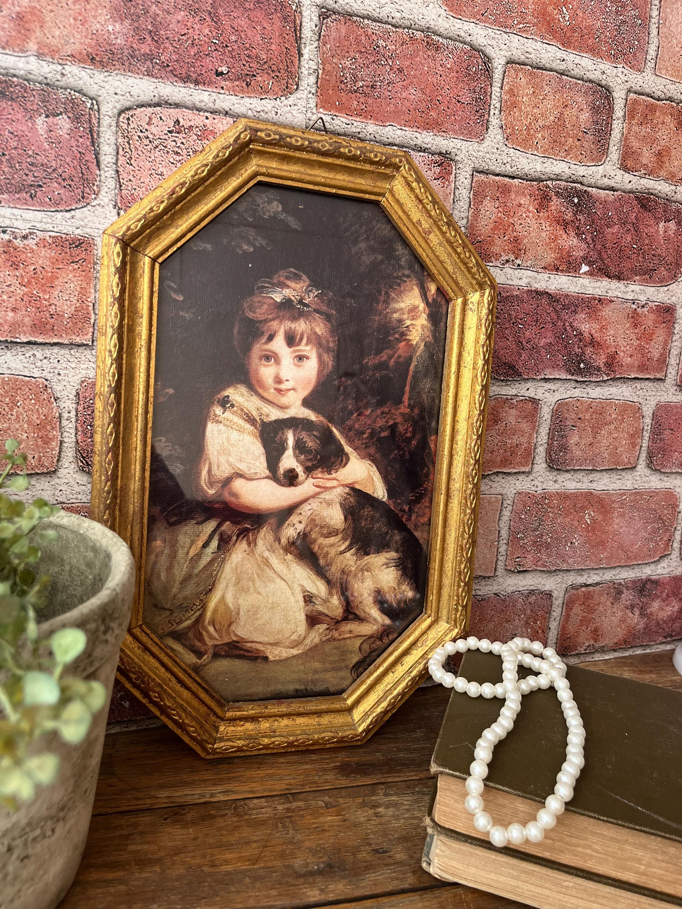 Antique Girl With Dog Picture - Etsy