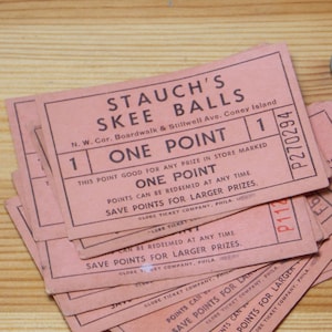 Vintage Stauch’s Skee Ball Tickets