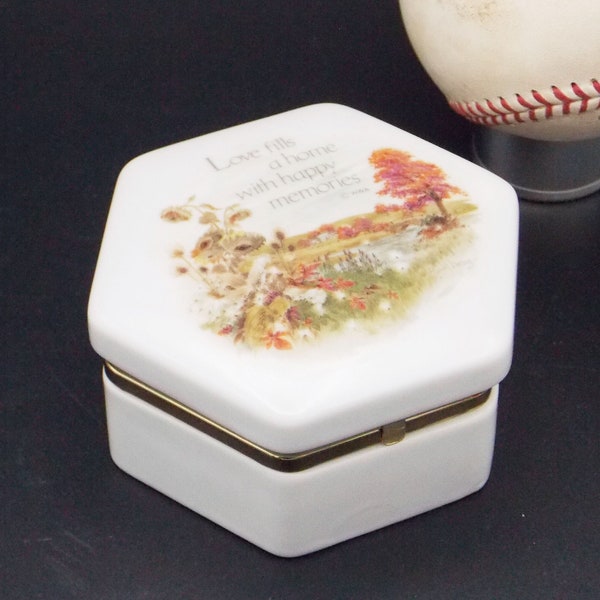 Hexagonal Trinket Box “Pastoral Scene”