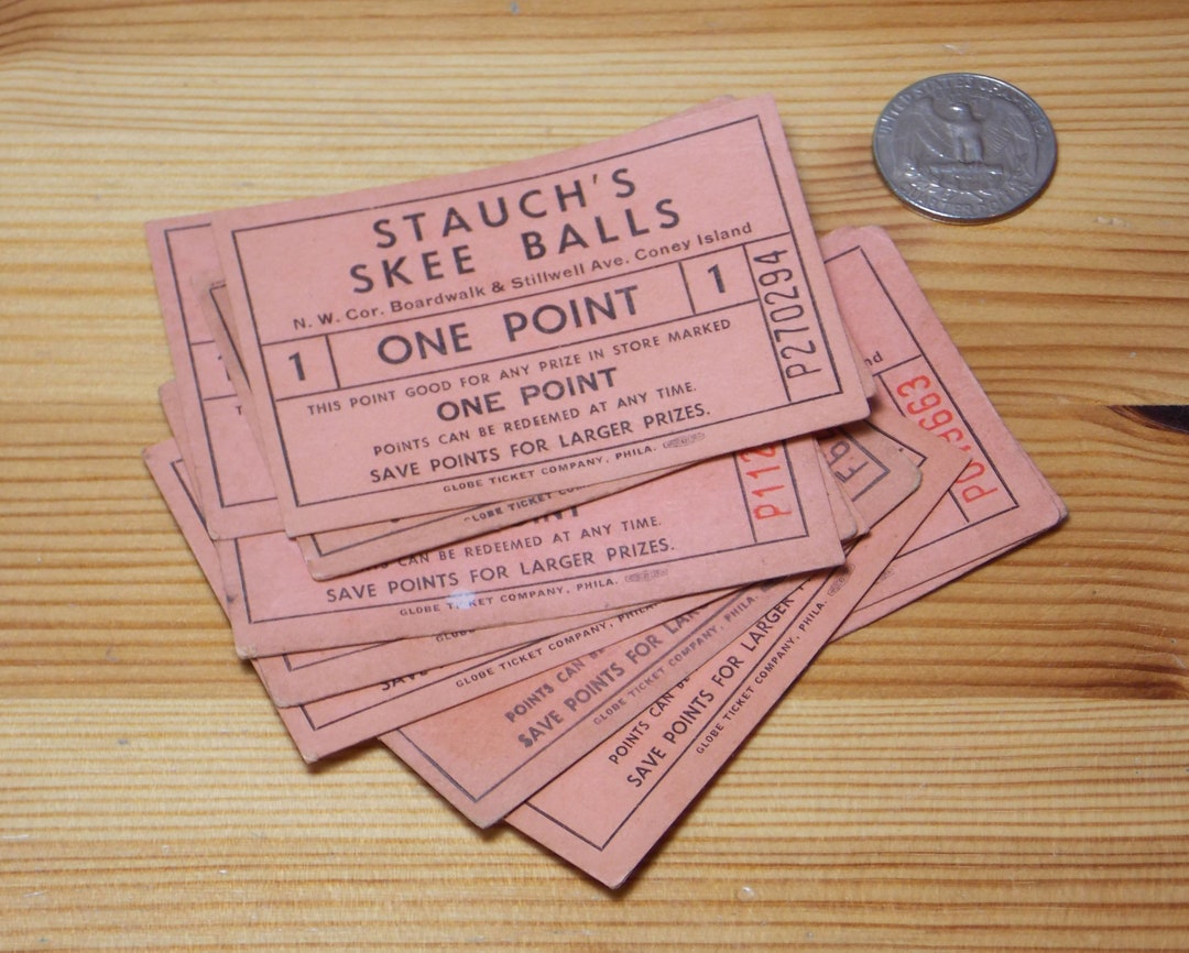 Vintage Stauchs Skee Ball Tickets Etsy