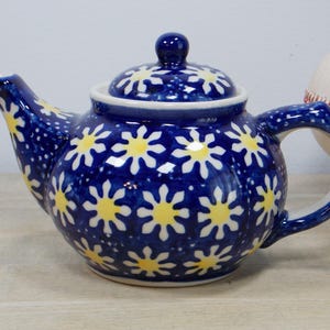 Vintage Ceramic Tea Pot - Boleslawiec Polish Pottery Tea for One Teapot