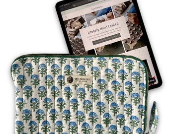 Blaue Blüte iPad Tablet gesteppte Hülle Hülle