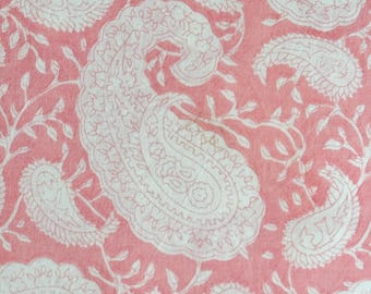 Pink Paisley Printed Cotton Fabric For Dress Making Sewing Craft By the Metre