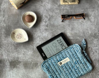 Paisley Kindle Sleeve, Quilted Cotton Kindle Case, Handmade Block Print E-Reader Cover, Book Sleeve
