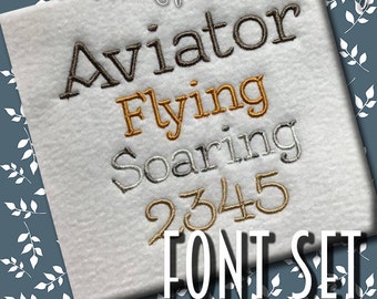 BX Font Set Aviator Letters Numbers Alphabet Airplaine Machine Embroidery Design Digital Applique Pattern INSTANT DOWNLOAD Monogram Type