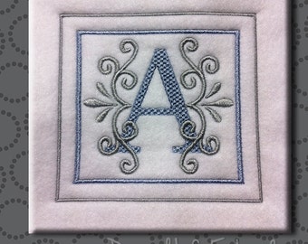 Sea Breeze Full Monogram Initial Font Set Lettering Machine Embroidery Design Digital Pattern INSTANT DOWNLOAD Alphabet Wedding Elegant Love