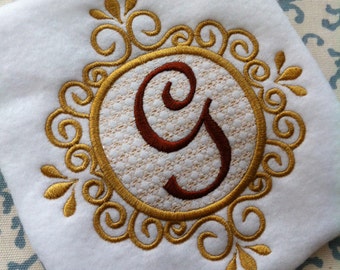 Elegant Classy Monogram Embroidery Design Set Fancy Script Wedding Gift Mothers Day Gift INSTANT DOWNLOAD Digital File Pattern Scroll Font