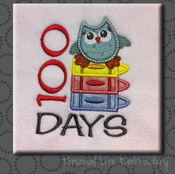 100 Dzień Szkole Sowa Kredka Maszyna Haft Projekt Cyfrowy Aplikacja Natychmiastowy Pobierz Przedszkola Prek Przedszkola Dziewczyna Chłopiec Matematyka