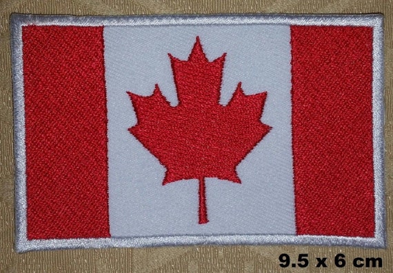 NATIONAL FLAG COUNTRY SHIELD SEW ON IRON ON EMBROIDERED PATCH: a CANADA