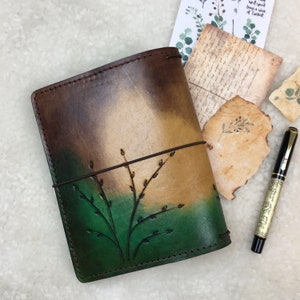 All Sizes Seagrass Ombre Brown Green Elrohir Leather Travelers Notebook Planner A4 A5 A6 B6 Cahier Pocket Regular Personal Passport A7 image 6