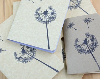 Dot Grid Dandelion A7 Micro Notebook 3 PACK Fauxdori Travelers Notebook Inserts Pastel Parchment Pink White Cream Fountain Pen Friendly bujo