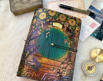 Alle Größen Hobbit-Door Travelers Notebook Elrohir Leather A5 B6 Cahier B6 Lord Ringe LO TR Fairy Door journal grimoire bujo