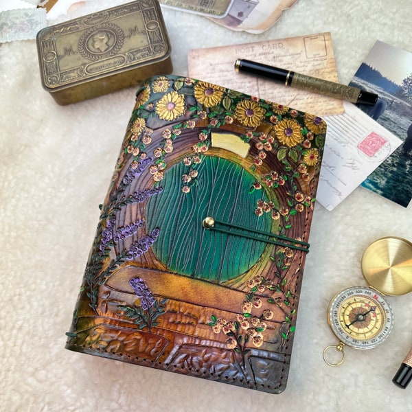 All Sizes Hobbit-Door Travelers Notebook Elrohir Leather A5 B6 Cahier B6 Lord Rings LO TR Fairy Door journal grimoire bujo