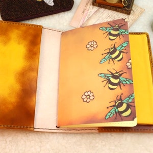 All Sizes Burning Bees Travelers Notebook Elrohir Leather Midori Standard A4 A5 B6 A6 Cahier B6 Pocket Regular Passport sun moon stars image 6