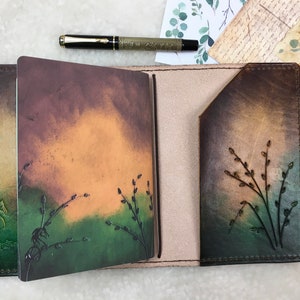 All Sizes Seagrass Ombre Brown Green Elrohir Leather Travelers Notebook Planner A4 A5 A6 B6 Cahier Pocket Regular Personal Passport A7 image 8