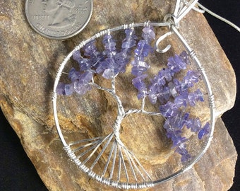 Tanzanite Tree of Life, Sterling Silver Tree of Life Pendant, Tanzanite Pendant, Silver, Tanzanite, December Birthstone, Purple Tree of Life