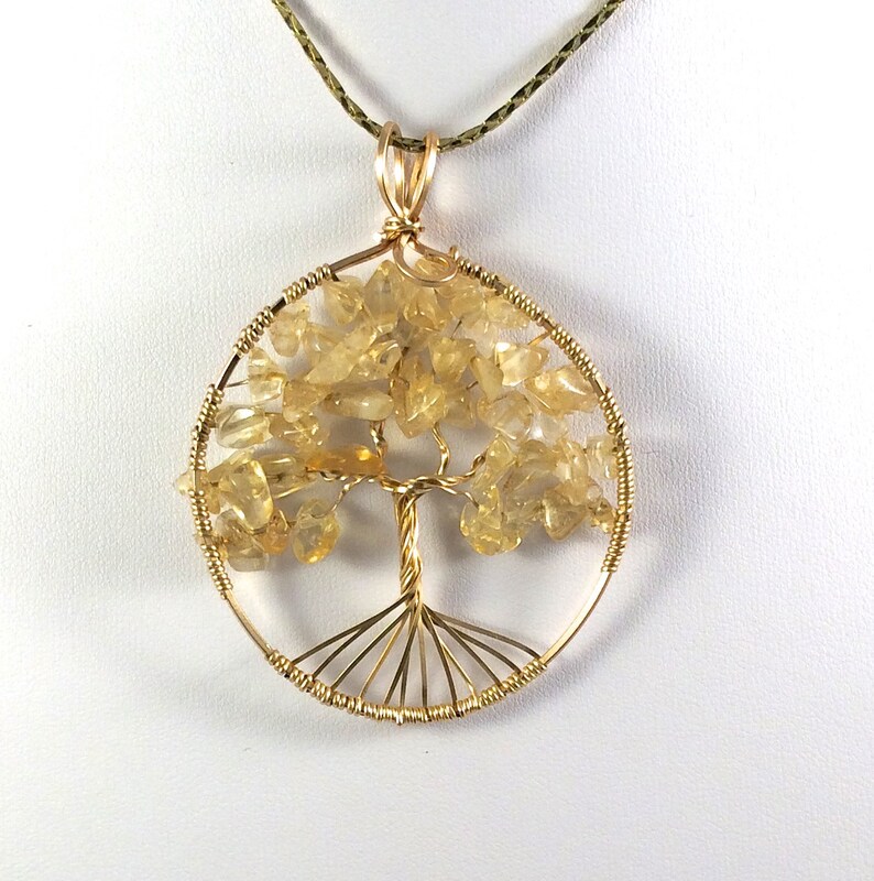 Tree of Life Pendant, Citrine Tree of Life necklace pendant, Citrine Gemstone, November birthstone, wire wrapped Tree of Life image 4