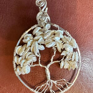 June Tree of Life Pendant, Keishi Pearl Tree of Life Pendant, Custom Tree of Life Pendant, June Birthstone, Pearl Necklace, Ready to Ship, Sterling