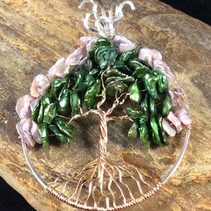 June Tree of Life Pendant, Keishi Pearl Tree of Life Pendant, Custom Tree of Life Pendant, June Birthstone, Pearl Necklace, Ready to Ship, Copper and Silver