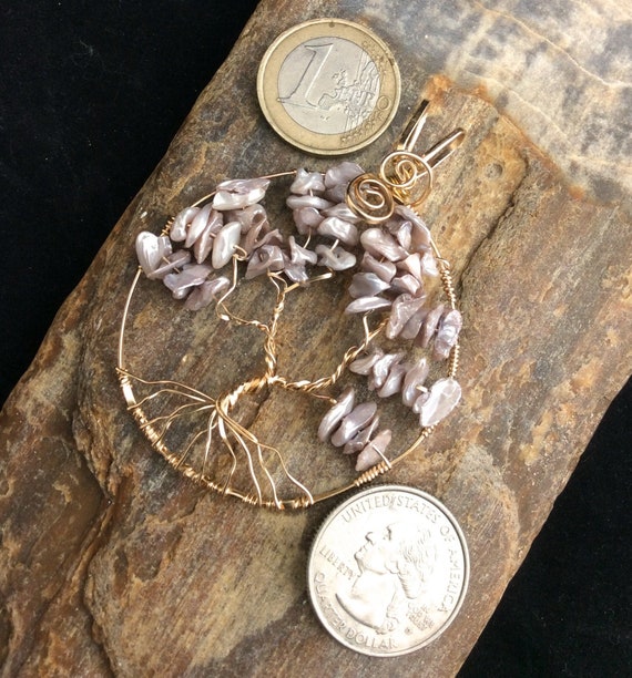 Rose Gold Moonstone Tree of Life Pendant June Birthstone Copper Silver, Bronze Gold Tree of Life Pendant June Tree of Life Pendant