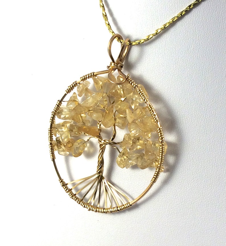 Tree of Life Pendant, Citrine Tree of Life necklace pendant, Citrine Gemstone, November birthstone, wire wrapped Tree of Life image 6