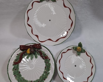 Juego de soportes de postres navideños de varios niveles Holly Bells de Noble Excellence