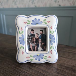 Caleca Giardino Hand Painted Floral Ceramic Photo Frame Small Picture Decor
