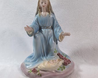 Josef Originals Figurin Jungfru Maria Jesusbarnet Födelse Rose Madonna Kristen