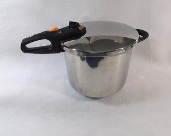 Fagor Duo Pressure Cooker 10 Quart Silver Stainless Steel Induction Steam Rack