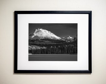 Lassen and Eagle Peaks at Sunset, Lassen Volcanic National Park, California | Black & White Fine Art Photographic Landscape Print