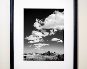 A Trail of Clouds Above Mount Humphreys, Inyo National Forest, California | Black & White Fine Art Photographic Landscape Print
