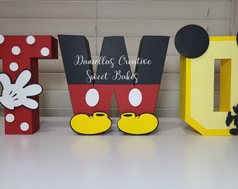 Handmade 3D Mickey Mouse Letters: Birthday Party Decor