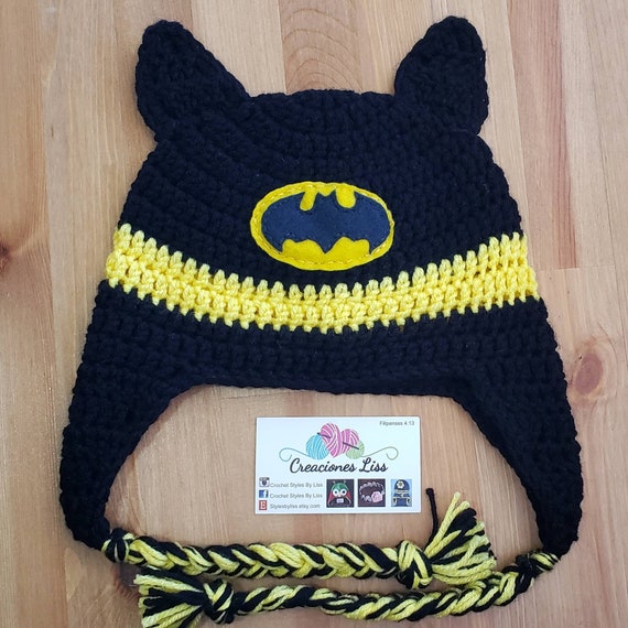 Crochet Beanie Batman - Etsy