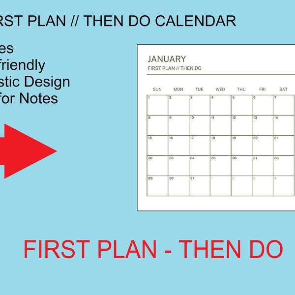 ADHD Planner - PRINTABLE ADHD daily planner.  Uncluttered.  No distractions.