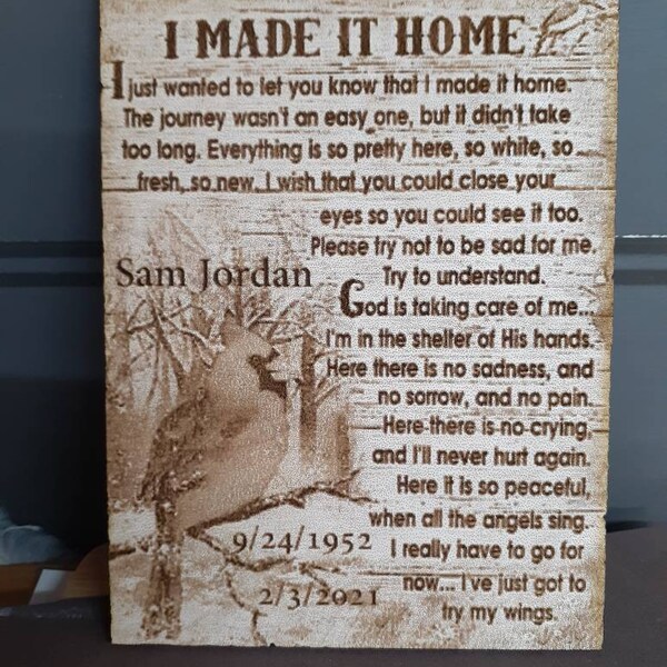 I Made It Home Poem - Etsy