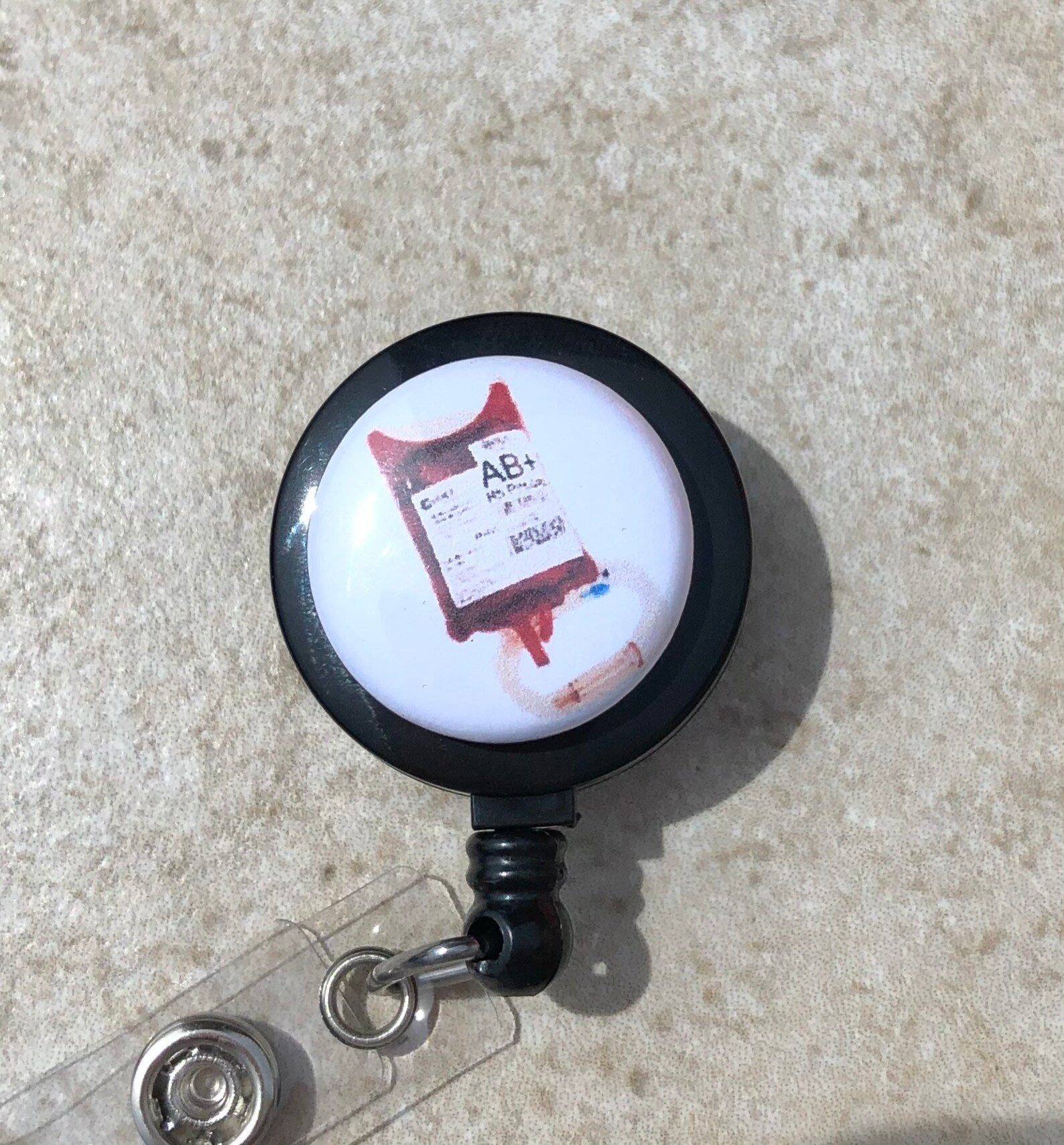 Blood transfusion badge reel bank type cross name tag holder Etsy