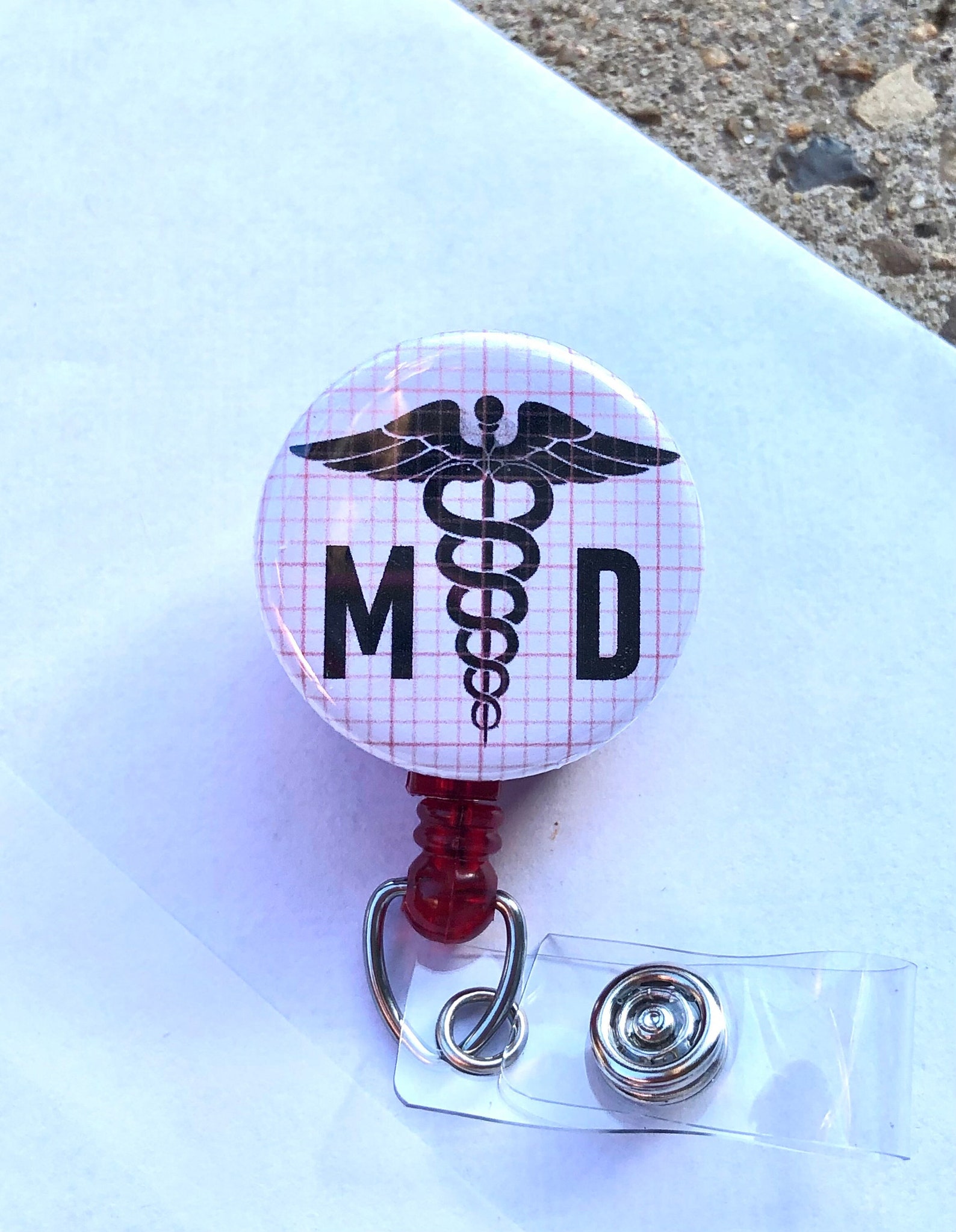 Cath lab team badge reel stethoscope id tag medical humor EKG Etsy