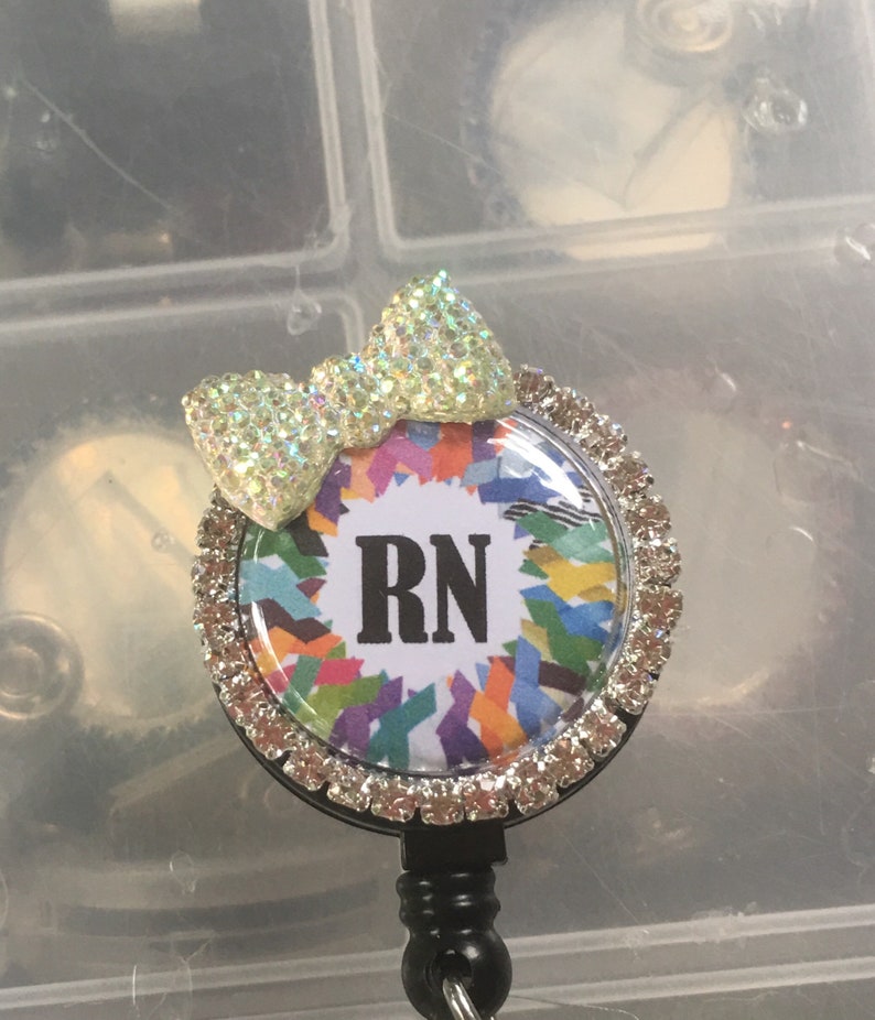 nursing awareness oncology doctor gift medical retractable id reels,magnetic RN initial name tag magnetic option All cancers Badge Reel