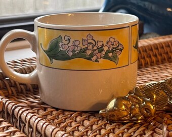 Vintage Sakura Majesticware Stoneware Mug: Sue Zipkin Spring Valley Floral Coffee Cup
