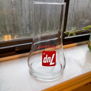 Vintage Libbey 7 Up Uncola Topsy Turvy Glass Upside Down Coke Glass Cool Collectible Drinking Glass Retro Kitchen