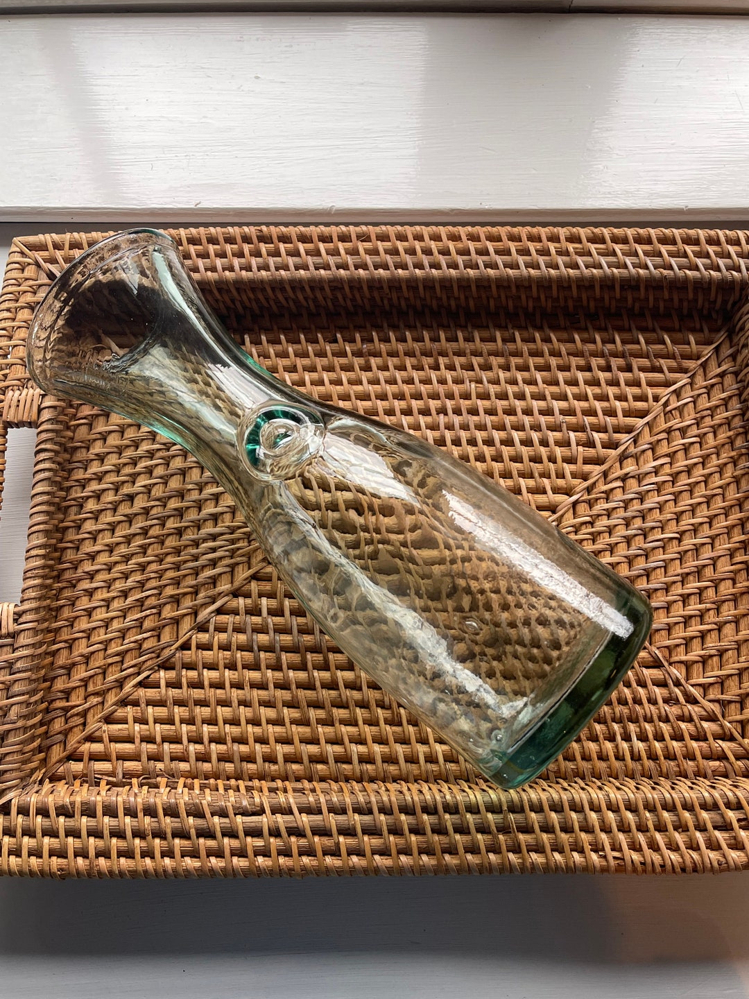 Vintage Spanish Green Glass Juice Carafe Water Jug Water Etsy