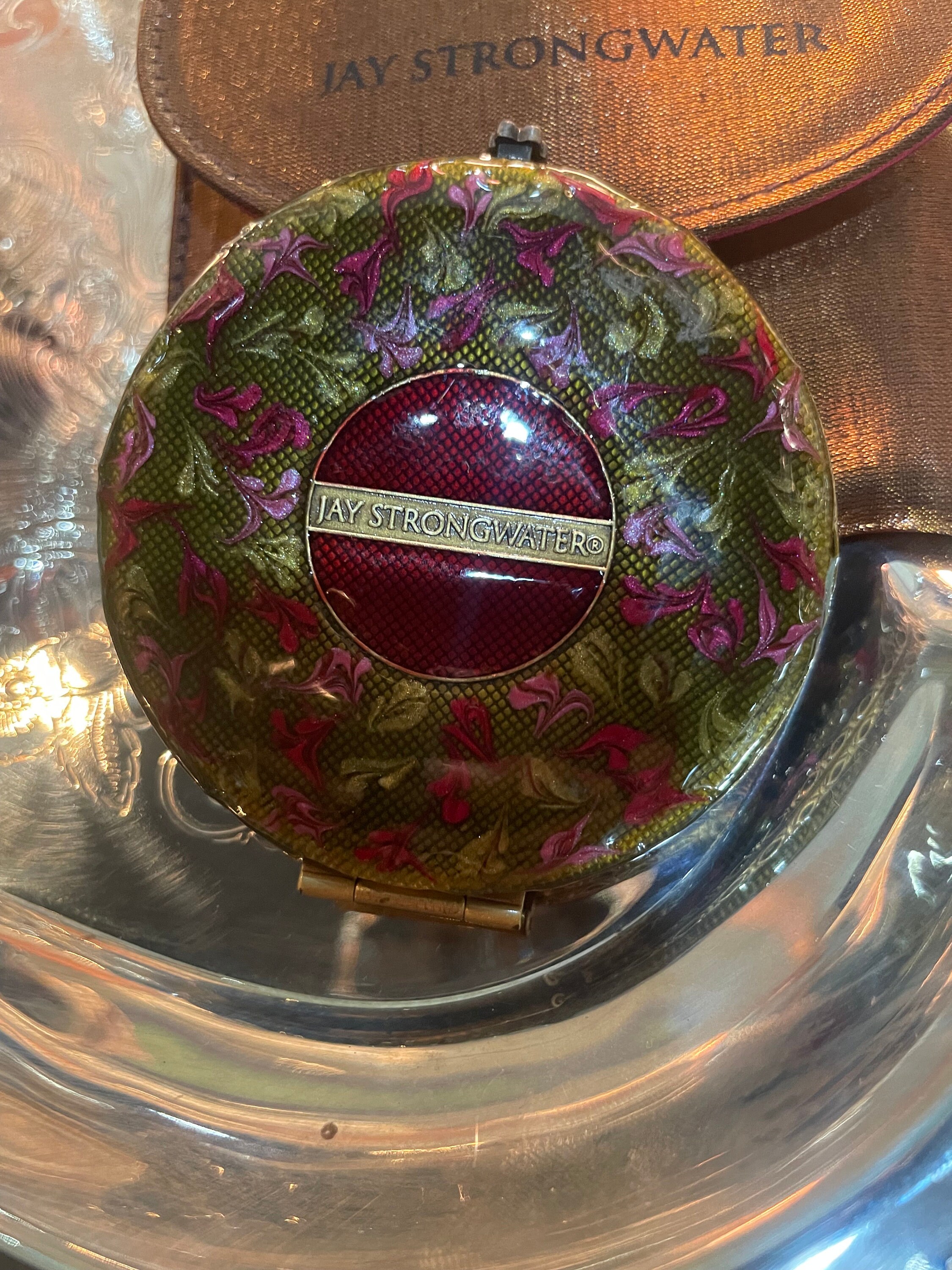 Jay Strongwater Enamel and Crystal Double Sided Compact - Etsy