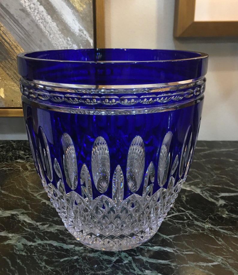 Waterford Crystal Clarendon Cobalt Blue Ice Bucket Etsy