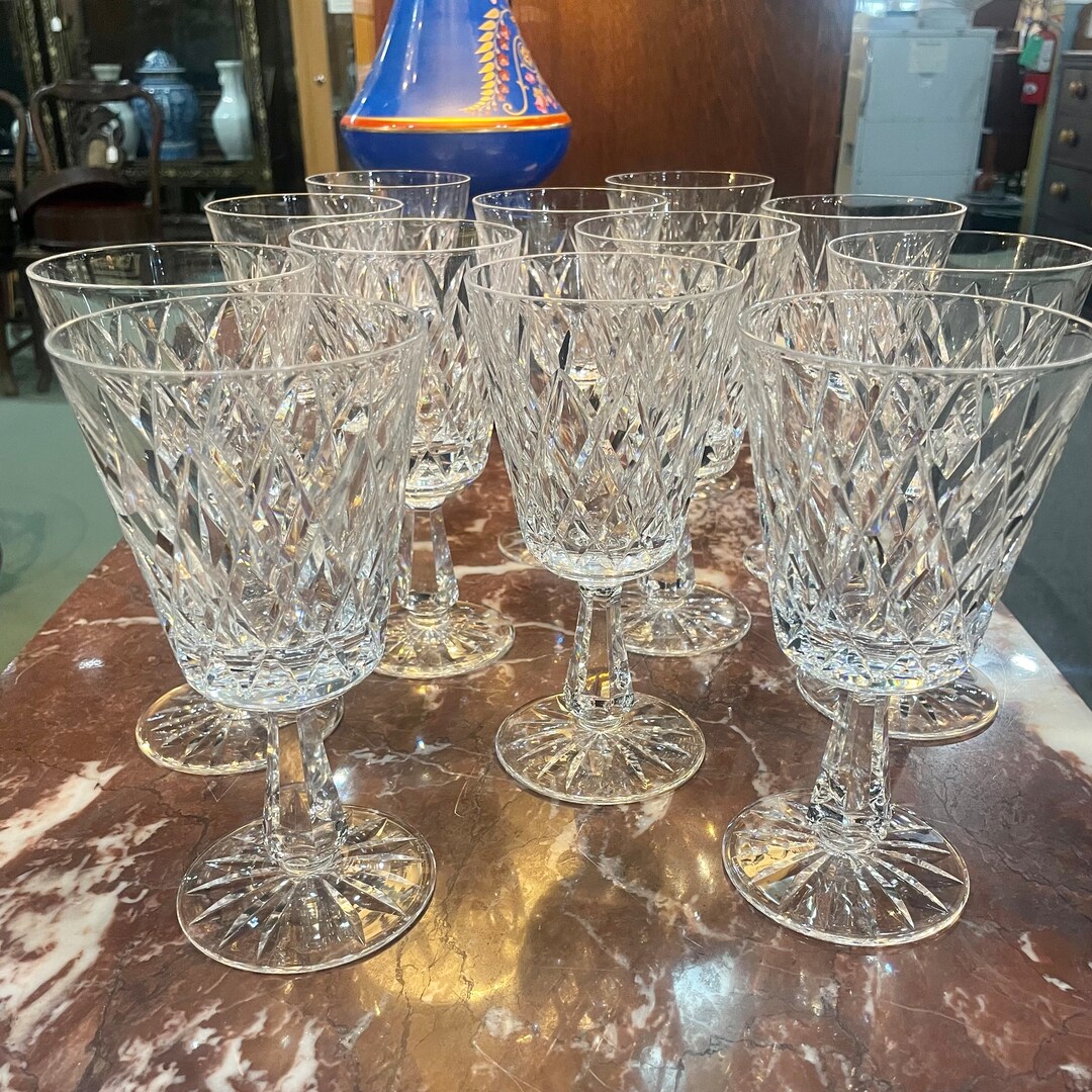 Waterford Crystal Goblets Set of 12 Kinsale Pattern Ireland Etsy