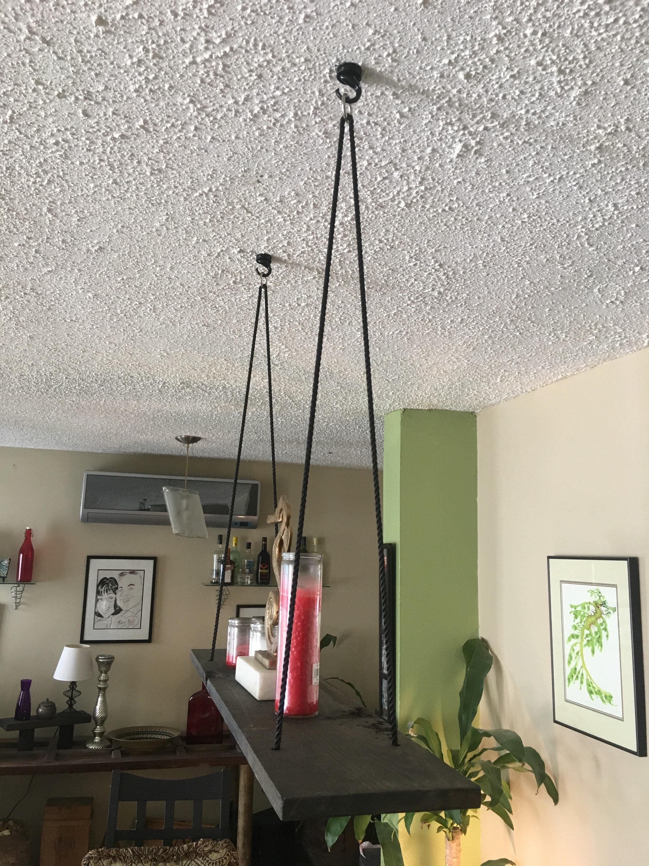 Ceiling Mounted Hanging Shelf All Hardware Included Rope Etsy Canada