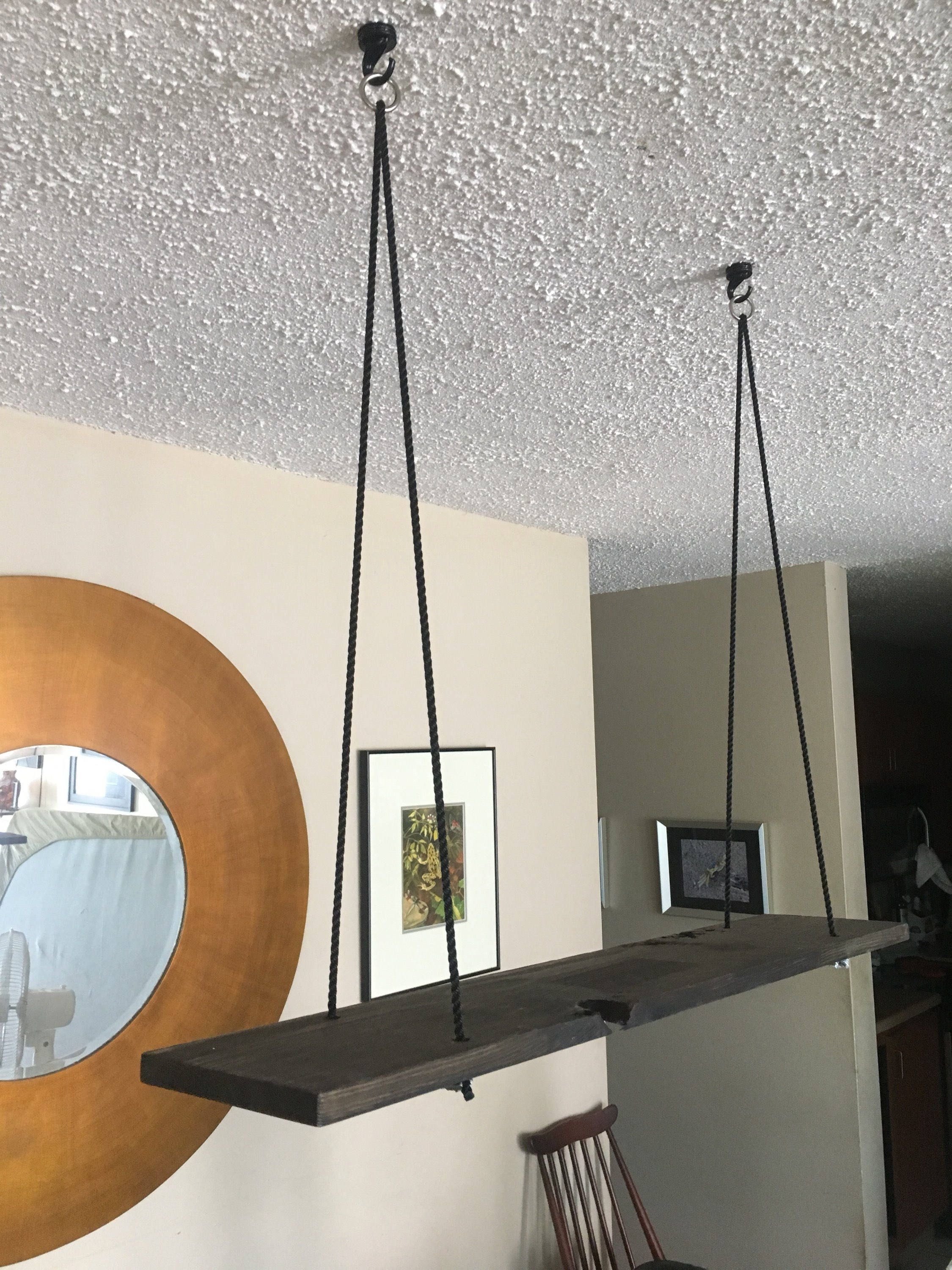 Ceiling Mounted Hanging Shelf All Hardware Included Rope Etsy Canada